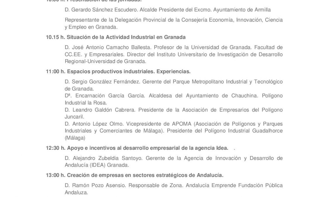Jornada Técnica “Actividad Industrial en Granada”