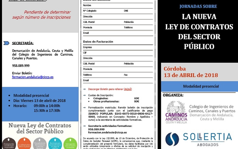 Córdoba. Jornada sobre "LA NUEVA LEY DE CONTRATOS DEL SECTOR PÚBLICO"