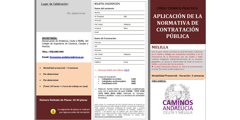 Melilla. Curso «Aplicación de la Normativa de Contratación Pública»