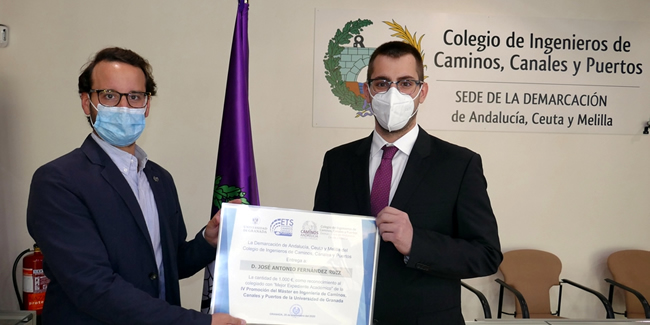 Premio de 1.000 euros al Mejor Expediente de la cuarta promoción del Máster de Ingeniería de Caminos, Canales y Puertos de la Universidad de Granada