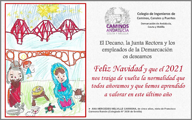 El christmas de la pequeña Ana Mercedes Melville Carmona, de cinco años, se convierte en la felicitación oficial de la Demarcación