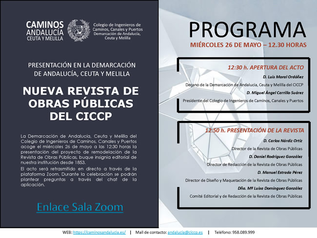 Presentación en Andalucía de la nueva Revista de Obras Públicas del CICCP