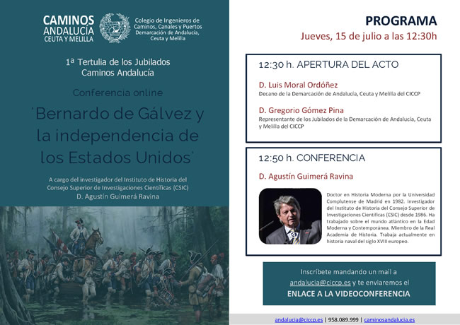 Tertulia Jubilados | Conferencia online 'Bernardo de Gálvez y la independencia de los Estados Unidos'