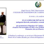 Málaga | Conferencia "Juan López de Peñalver" impartida por el ingeniero Juan Camacho Martínez