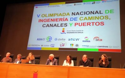 La Vicedecana entrega el primer premio de la Olimpiada de Ingeniería de Caminos en la ETSICCP de Sevilla