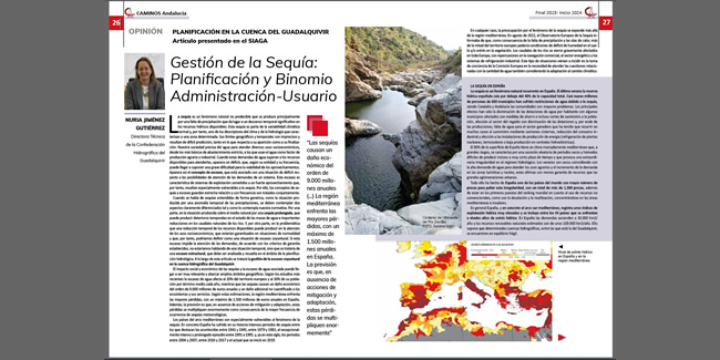 Disponible la revista de Caminos Andalucía · Especial Agua y Sequía. La Importancia de la Planificación Hidrológica y de la Gestión de Recursos