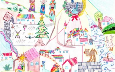 El collage pictórico de Iris Astorga Paneque, de 8 años, gana el Concurso de Christmas de Caminos Andalucía