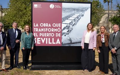 Pietro Tucci acompaña la inauguración de la exposición sobre la transformación del Puerto de Sevilla